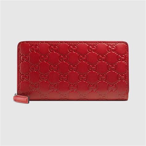 gucci signature zip around wallet red|Gucci zip wallet men's.